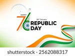 76th Indian Republic Day Celebration Banner Background Template Design