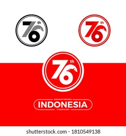 76th Indonesian Independence Day. Logo Concept. Independence Day Logo of the Republic of Indonesia