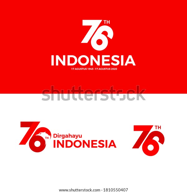 Vektor Stok 76th Indonesian Independence Day Logo Concept Tanpa Royalti 1810550407 0828