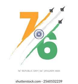 76th Republic Day 2025 26 January India Creative Vector