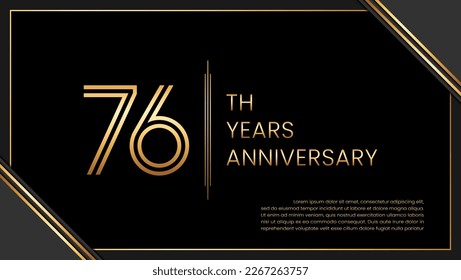 76th year anniversary design template. vector template illustration