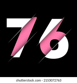 77 7 Number Logo Design with a Creative Cut and Black Circle Background. Creative logo design.