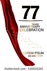 77 anniversary design with big ribbon isolated on white background can be used for celebration event