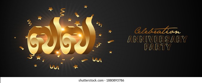 77 Anniversary template, Golden 3d  with khmer number for anniversary, Luxury anniversary over black and abstract background, Banner, poster, celebrate banner template, Vector