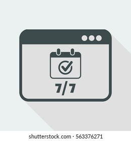 7/7 computer web services - Vector flat icon