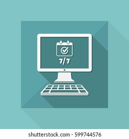 7/7 computer web services - Vector flat icon