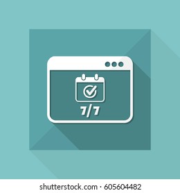 7/7 computer web services - Vector flat icon