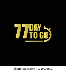 77 day to go Gradient label,sign,button. Vector stock illustration
