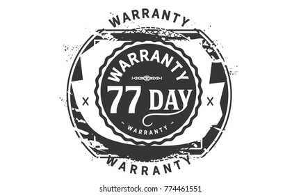 77 day warranty icon vintage rubber stamp guarantee