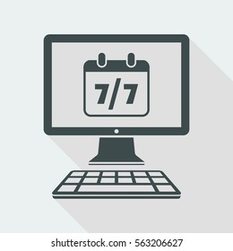 7/7 days computer service full time - Vector flat icon