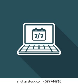 7/7 days computer service full time - Vector flat icon