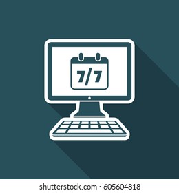 7/7 days computer service full time - Vector flat icon