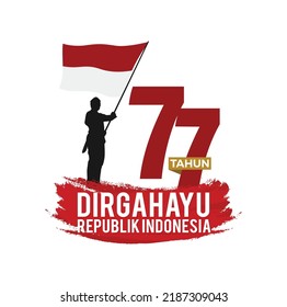 77 Dirgahayu Indonesia 17 Agustus Translated Stock Vector (Royalty Free ...