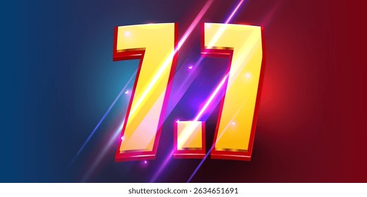 7.7 discount flash sale background. Vector illustration for shopping day, online shopping, special Offer coupon, voucher, banner template, websites, social media advertising. Vector illustration