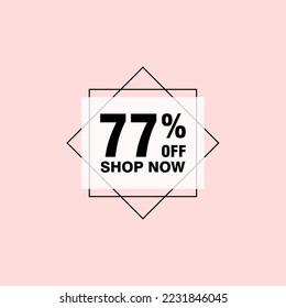 77 discount, Sales Vector badges for Labels, , Stickers, Banners, Tags, Web Stickers, New offer. Discount origami sign banner 
