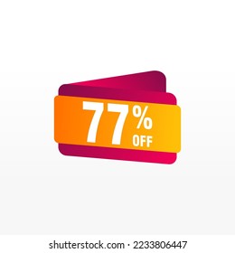 77 discount, Sales Vector badges for Labels, , Stickers, Banners, Tags, Web Stickers, New offer. Discount origami sign banner 