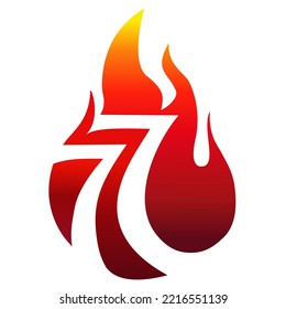 77 fire flame anniversary logo vector 