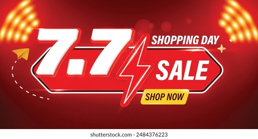 7.7 Flash Sale Banner Vorlage Design für Web oder Social Media.