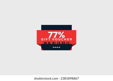 77% Gift Voucher Minimalist signs and symbols design with fantastic color combination and style