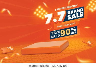 7.7 Grand sale banner  are available for use on online shopping websites or in social media advertising.