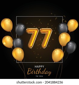 77 Happy Birthday Greeting Card Vector Stock Vector (Royalty Free ...