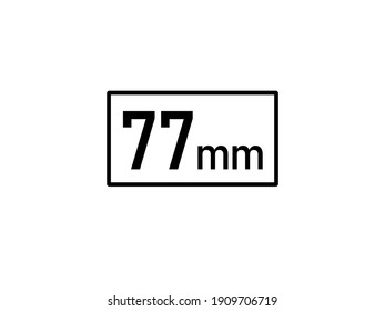 77 Millimeter Ikone, Vektorgrafik, 77 mm Größe