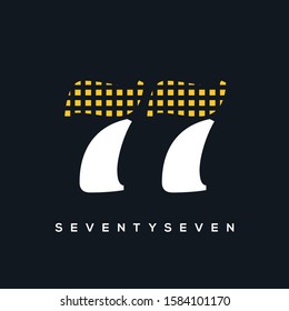 77 number logo check design digit vector template