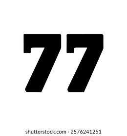 77 number silhouette icon vector illustration design on white background.