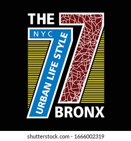 77 nyc the bronx typography, vector illustration