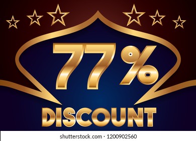77% off discount promotion sale,  sale promo marketing.