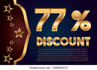 77% off discount promotion sale,  sale promo marketing.