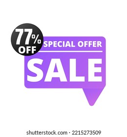 77% Off. Purple Sale Tag Speech Bubble Set. special discount offer