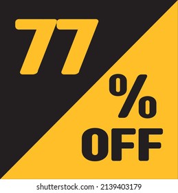 Up To 77% Off Special Offer sale sticker black and gold, vector illustration