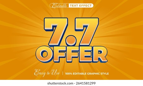 7.7 offer editable text effect, lettering typography font style