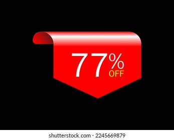 77 offer tag discount vector icon stamp , Vector illustration.
