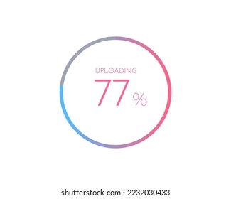 77 percentage uploading, pie chart for Your documents, reports, 77% circle percentage diagrams for infographics