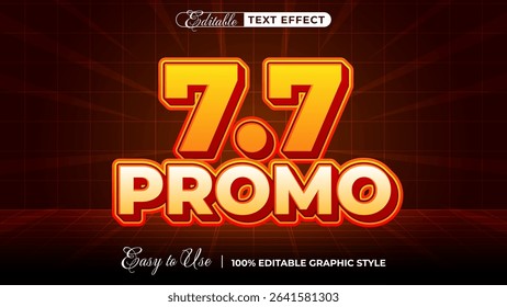7.7 promo editable text effect, lettering typography font style