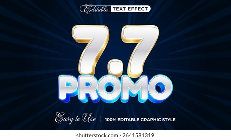 7.7 promo editable text effect, lettering typography font style