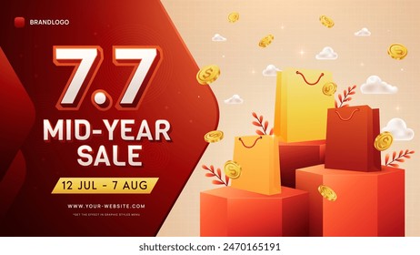 7.7 shopping day sale banner template for web or social media.
