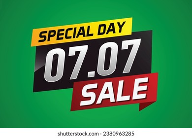 7.7 Special day sale word concept vector illustration with ribbon and 3d style for use landing page, template, ui, web, mobile app, poster, banner, flyer, background, gift card, coupon