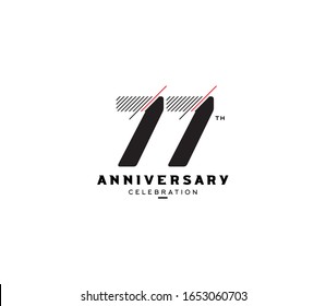 77 th anniversary or birthday celebration design template Vector.
