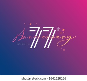 77 th Anniversary celebration logo, Icon template Vector.