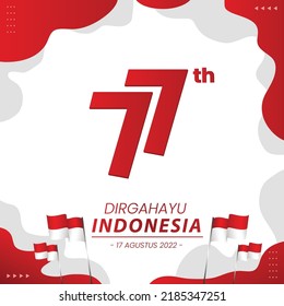77 th Indonesia. Indonesia Happy Independence Day greeting card, banner and logo background texture. - Vector