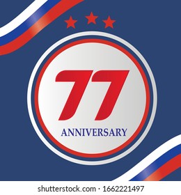 77-jährige Jubiläumsfeier Vektorillustration Template Design Illustration