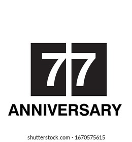 77 Year Anniversary Celebration Vector Template Design Illustration