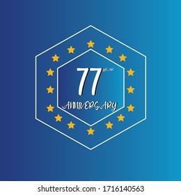 77 year anniversary celebration, vector design for celebrations, invitation cards and greeting cards