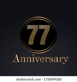 77 year anniversary celebration, vector design for celebrations, invitation cards and greeting cards