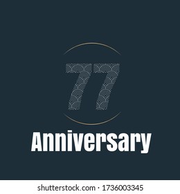 77 year anniversary celebration, vector design for celebrations, invitation cards and greeting cards
