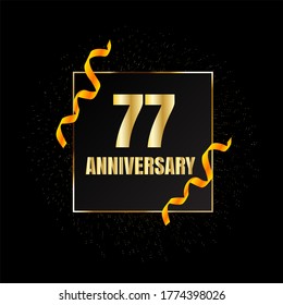 77 year anniversary celebration, vector design for celebrations, invitation cards and greeting cards