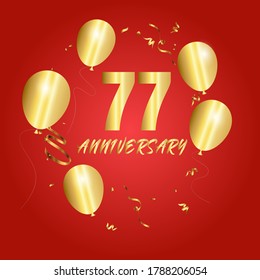 77 year anniversary celebration, vector design for celebrations, invitation cards and greeting cards